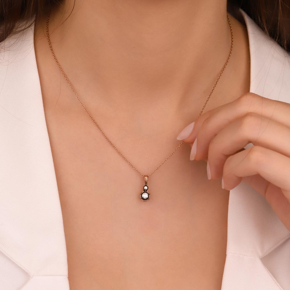 0,19 Karat Pırlantalı Tektaş Elmas Kolye - LP02621