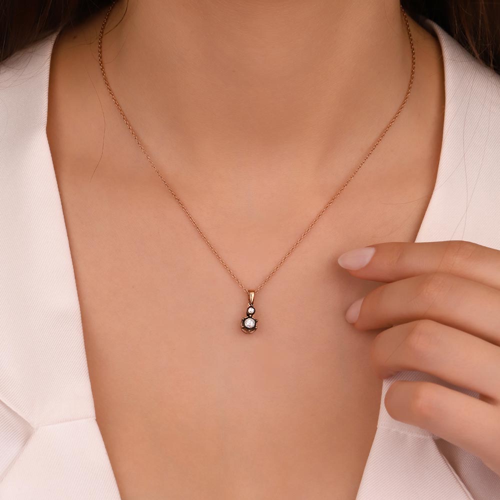 0,19 Karat Pırlantalı Tektaş Elmas Kolye - LP02621