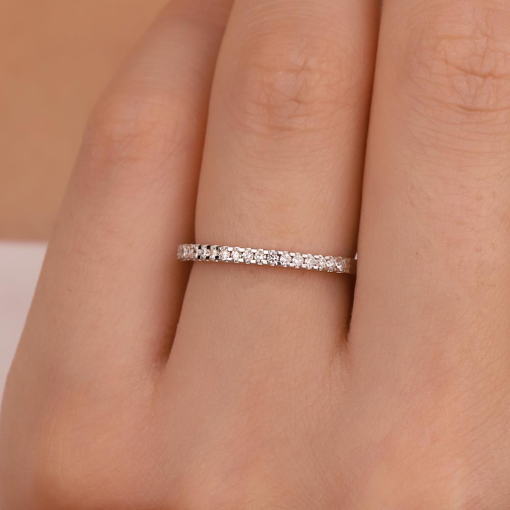0,20 ct Lab Pırlanta Taşlı Yarımtur Yüzük
