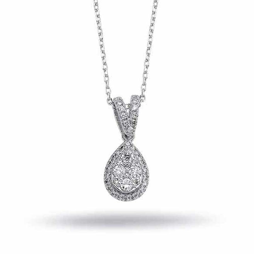 0,20 Karat Laboratuvar Pırlanta Damla Coronet Kolye - FP09436