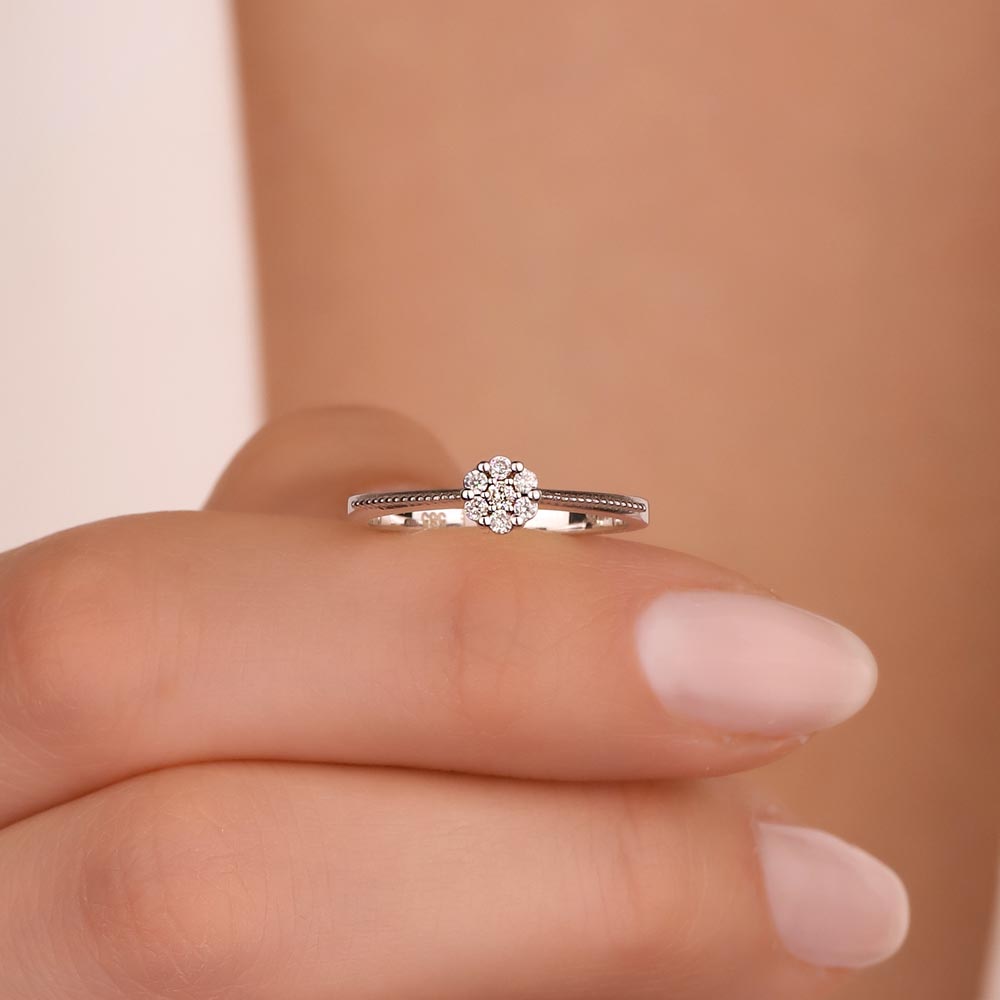 0.23 Karat Kolları Güverseli Coronet Pırlanta Yüzük - FP08453