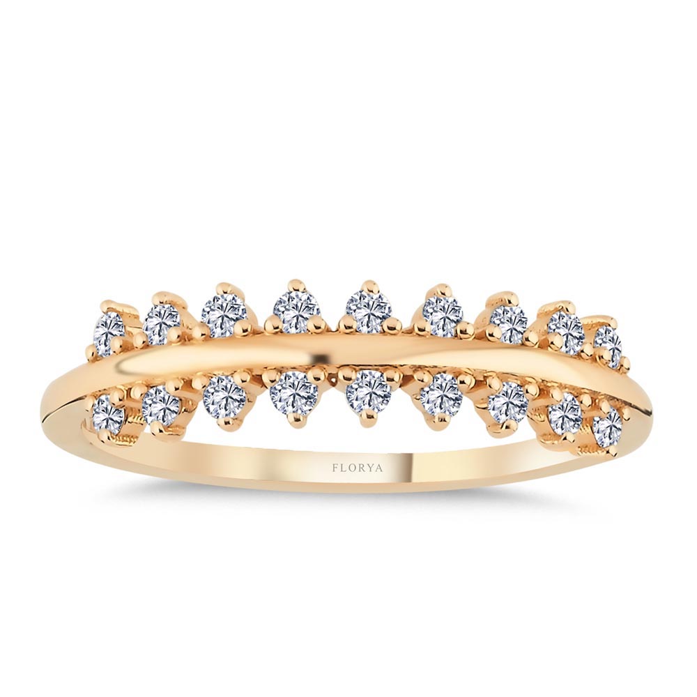 0.27 Karat Özel Tasarım Yarımtur Vintage Pırlanta Yüzük