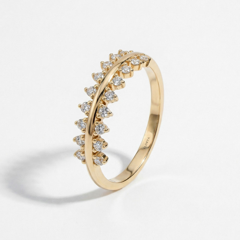 0.27 Karat Özel Tasarım Yarımtur Vintage Pırlanta Yüzük