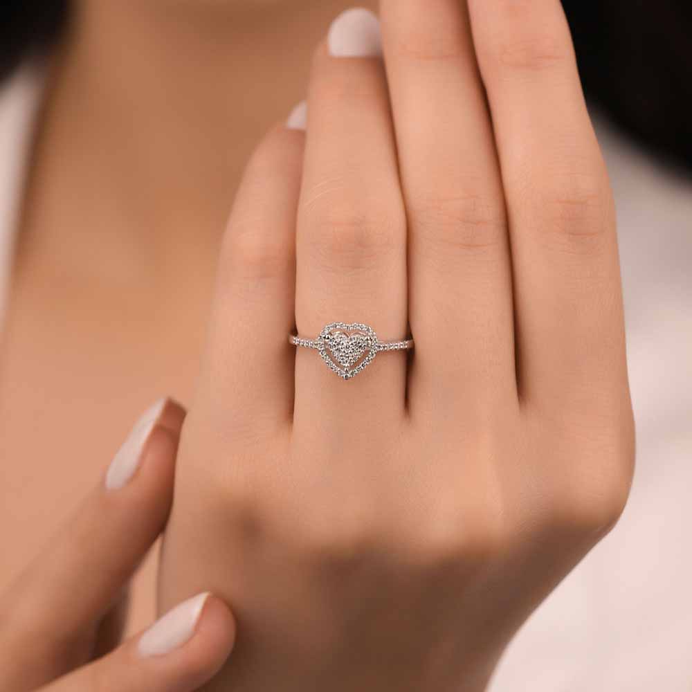 0.29 Karat Coronet Kalp Tasarım Pırlanta Yüzük - FP06565