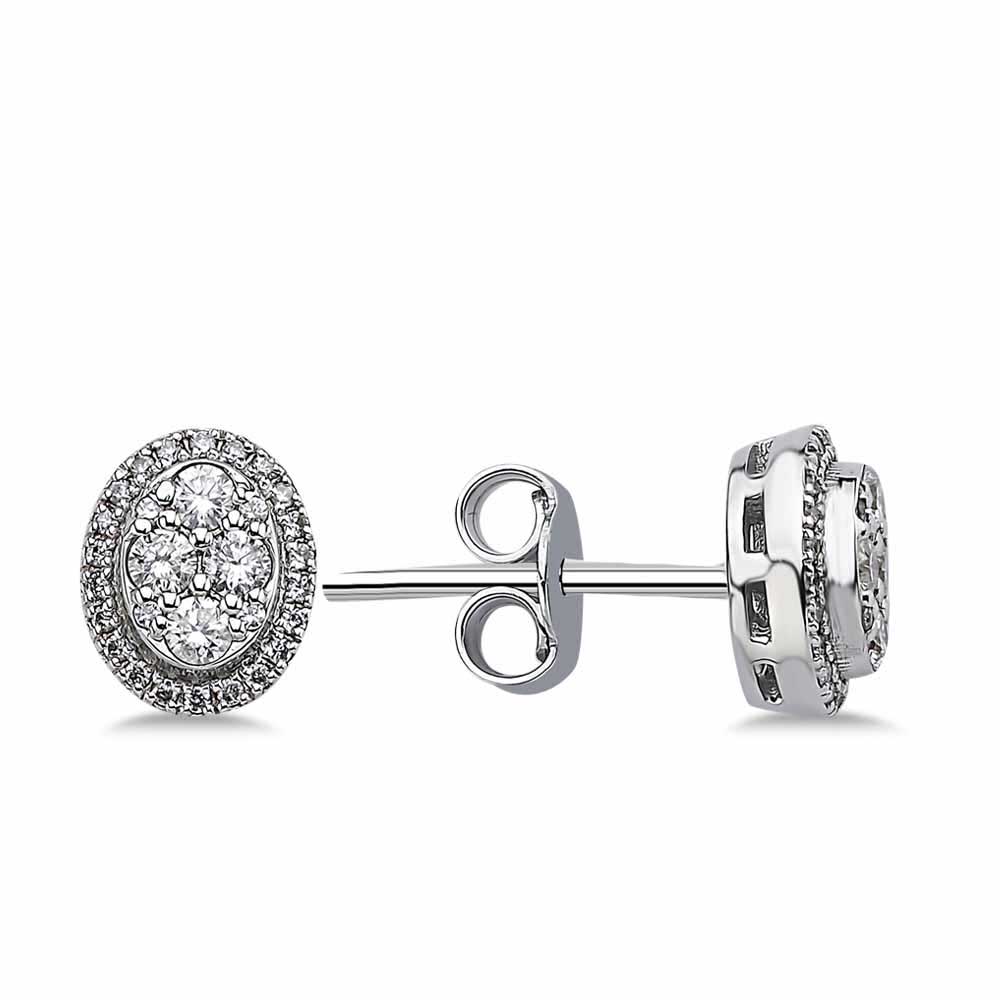 0,29 Karat Lab Pırlanta Oval Coronet Küpe