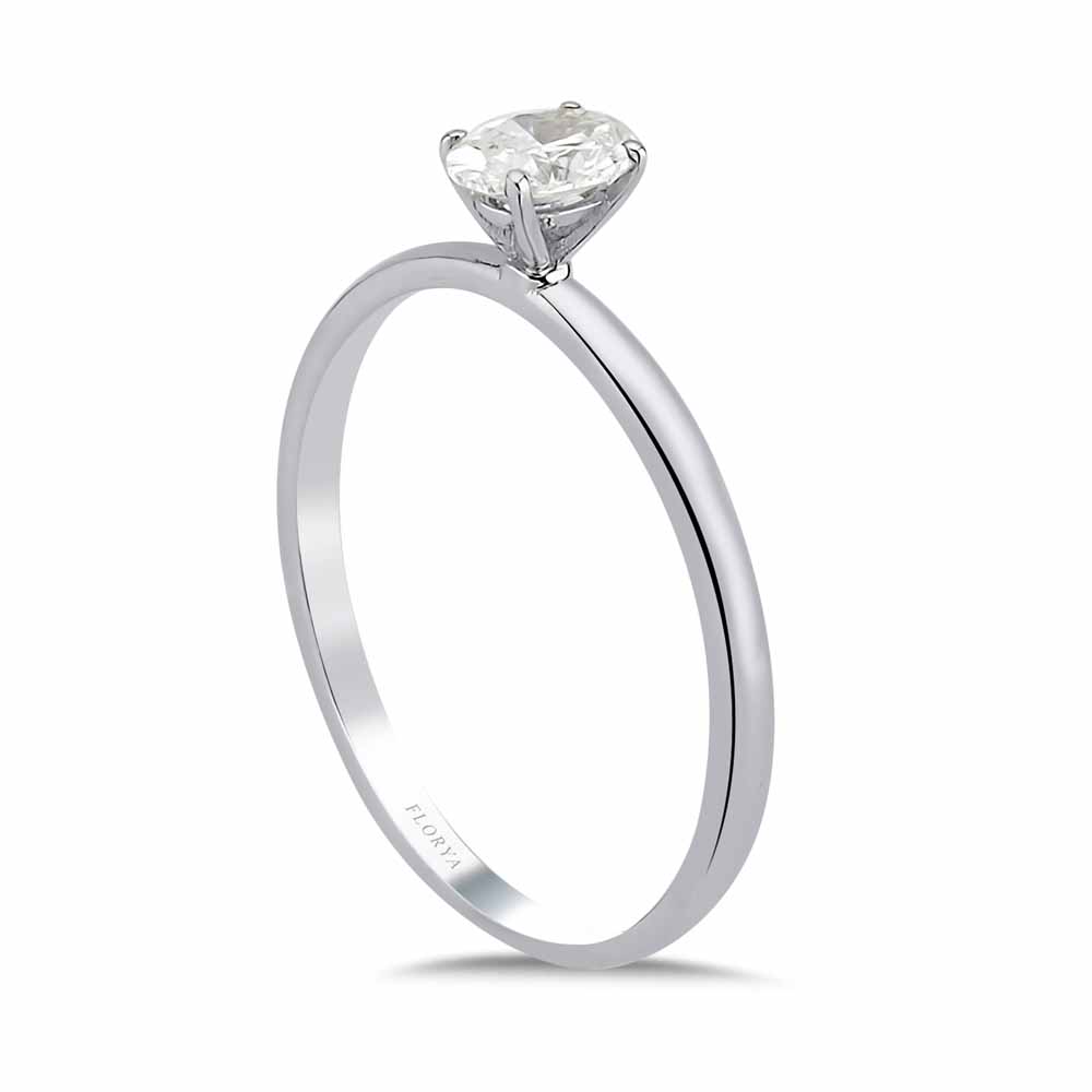 0.30 Karat Laboratuvar Pırlanta Oval Tiffany Tektaş Yüzük - FP04215