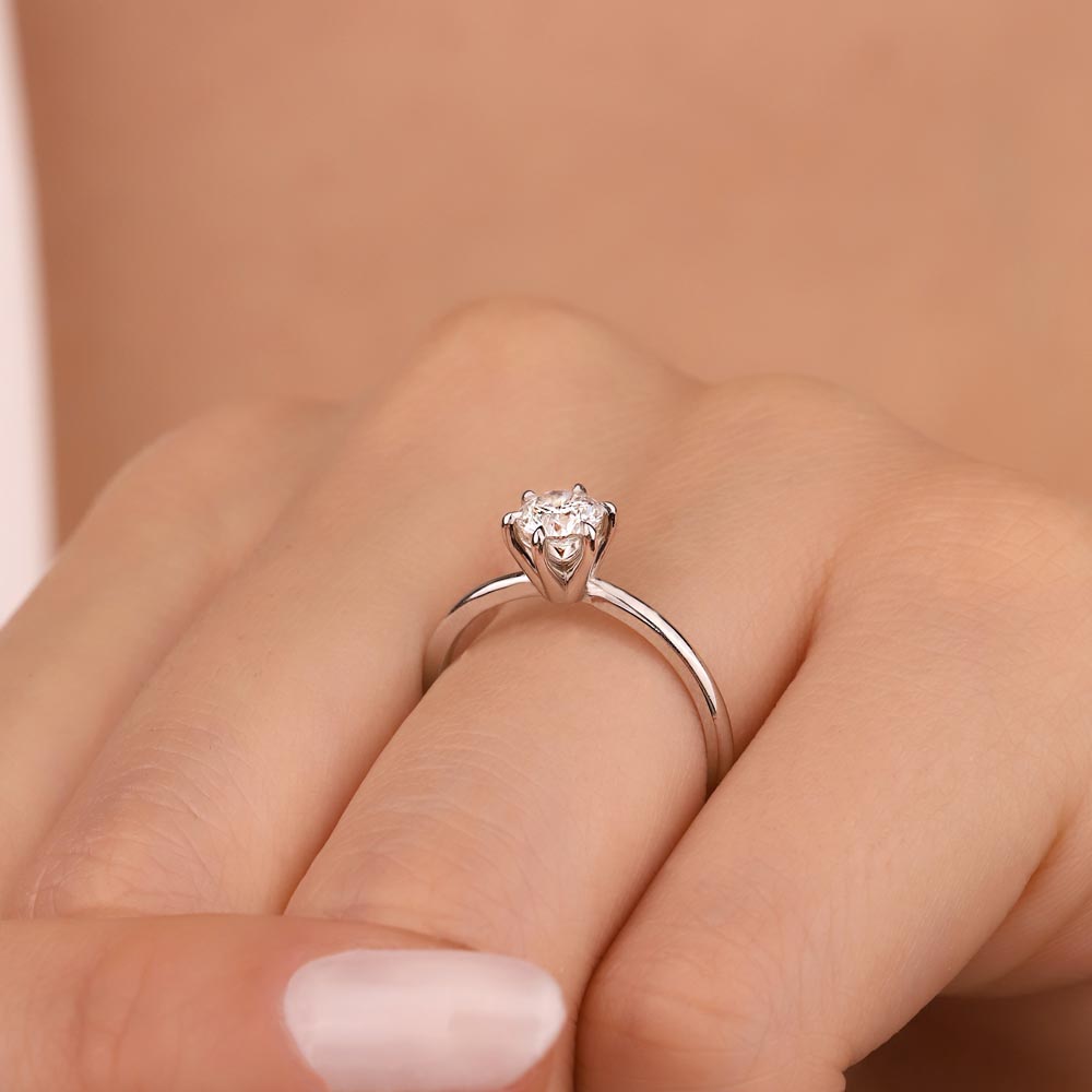 Tektaş Yüzükler 0.30 Karat Laboratuvar Pırlanta Tiffany Forever Tektaş Yüzük - FP11037