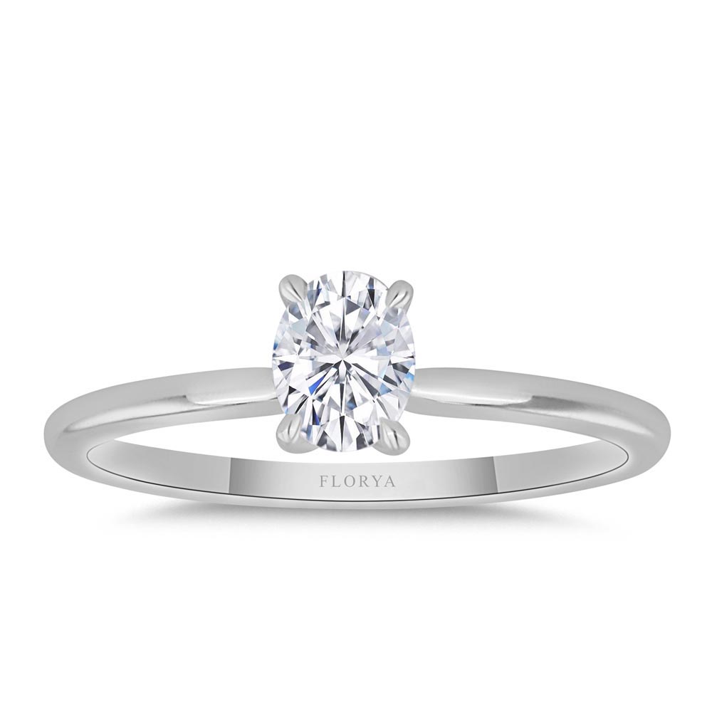 Tektaş Yüzükler 0,30 Karat Oval Kesim Laboratuvar Pırlanta Tiffany Forever Tektaş Yüzük - FP13178