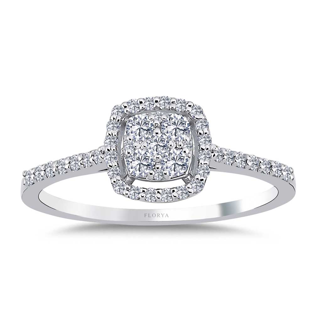 0.33 Karat Coronet Halo Pırlanta Yüzük - FP04829
