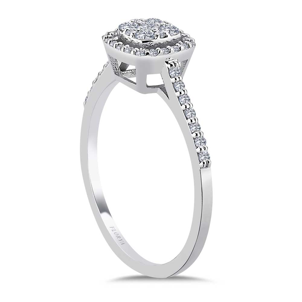 0.33 Karat Coronet Halo Pırlanta Yüzük - FP04829