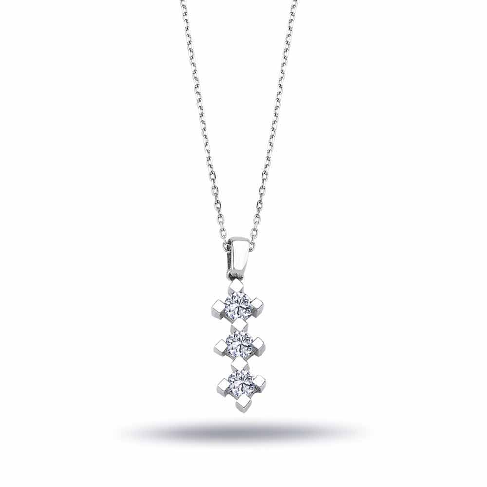 0.33 Karat Tria Minimal Pırlanta Kolye - FP11501