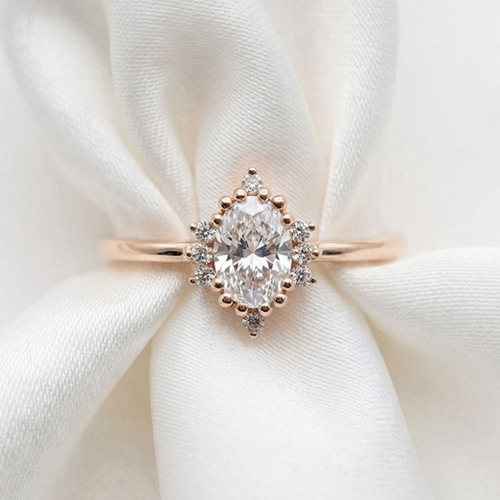 0,35 Karat Vintage Oval Kesim Pırlanta Yüzük - FP10272