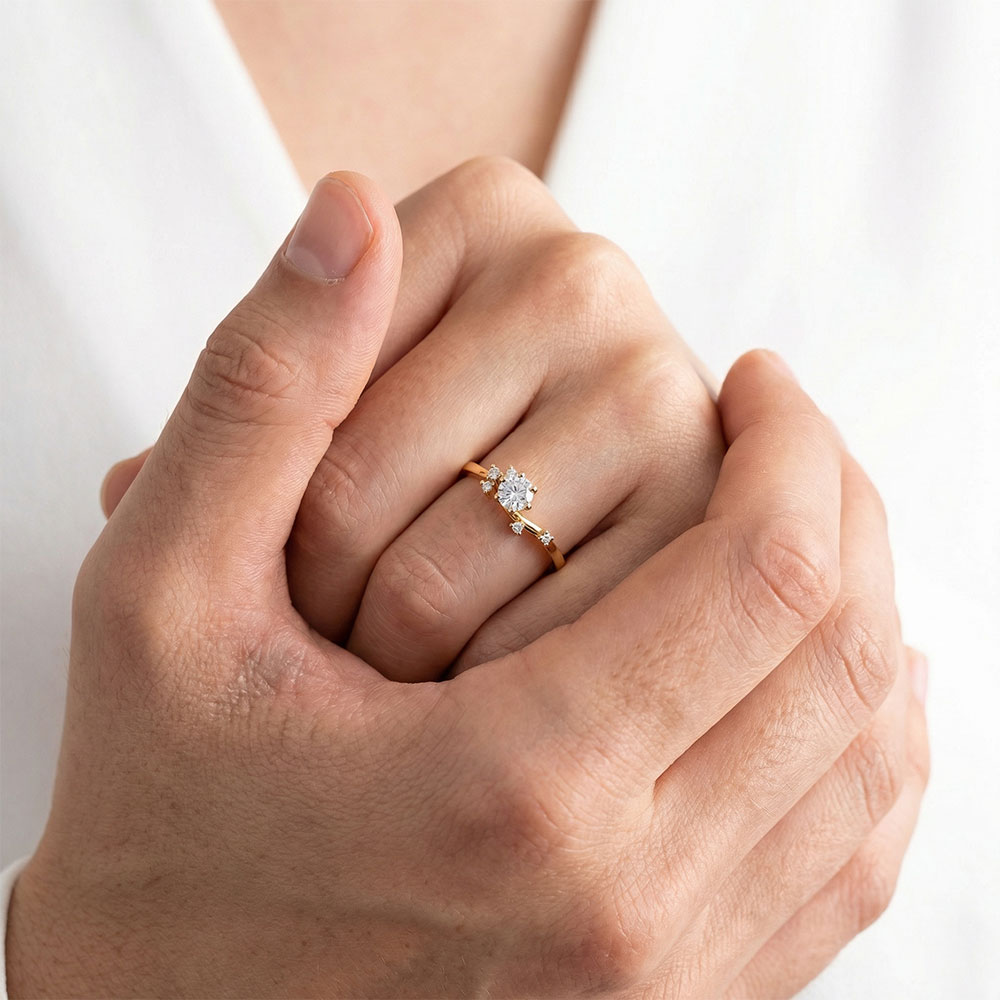 0.36 Karat Tasarım Vintage Pırlanta Yüzük - FP10406