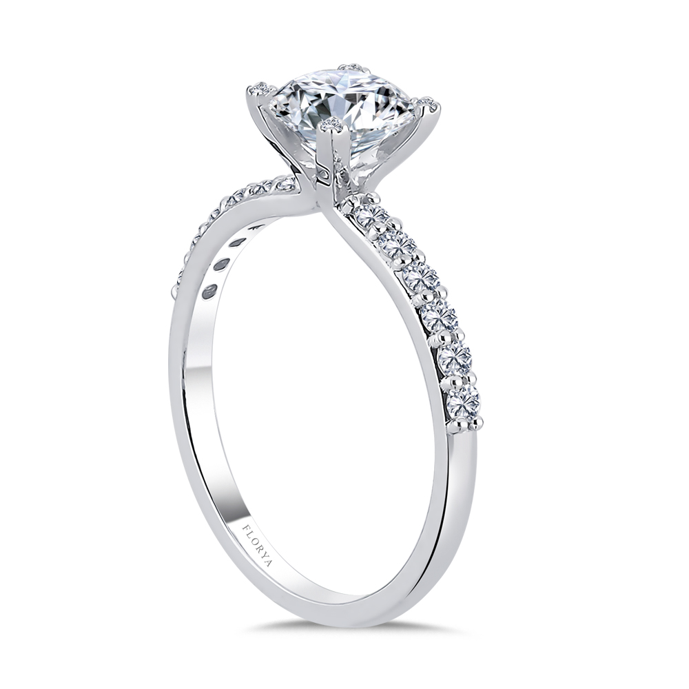0,38 Karat Laboratuvar Pırlanta Oval Halo Tektaş Yüzük - FP00906
