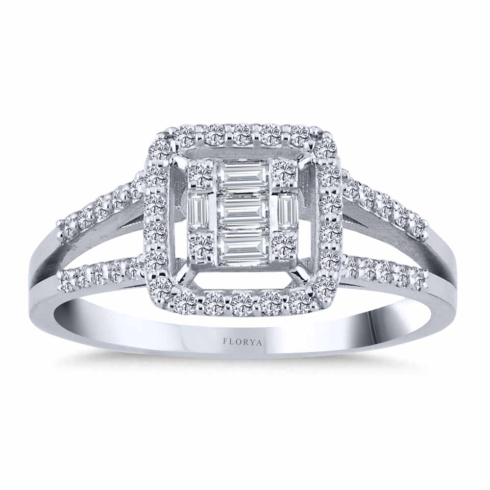 0,39 Karat Baget Taşlı Pırlanta Yüzük