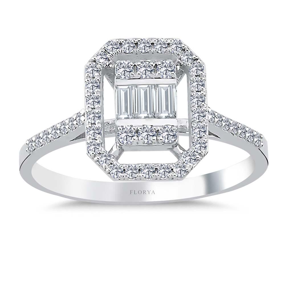 Baget Yüzükler 0.40 Karat Liora Baget Pırlanta Yüzük - FP12142