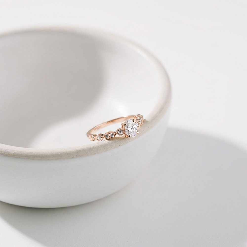 0.40 Karat Oval Vintage Pırlanta Yüzük - FP13468