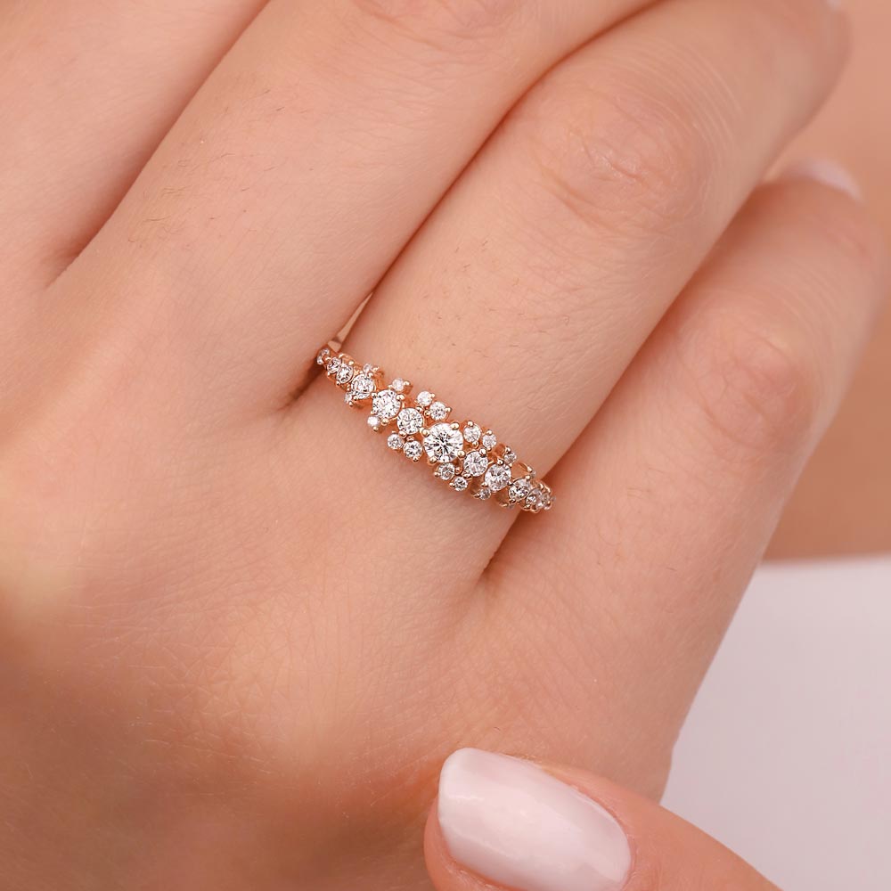 0.40 Karat Özel Tasarım Yarımtur Vintage Pırlanta Yüzük