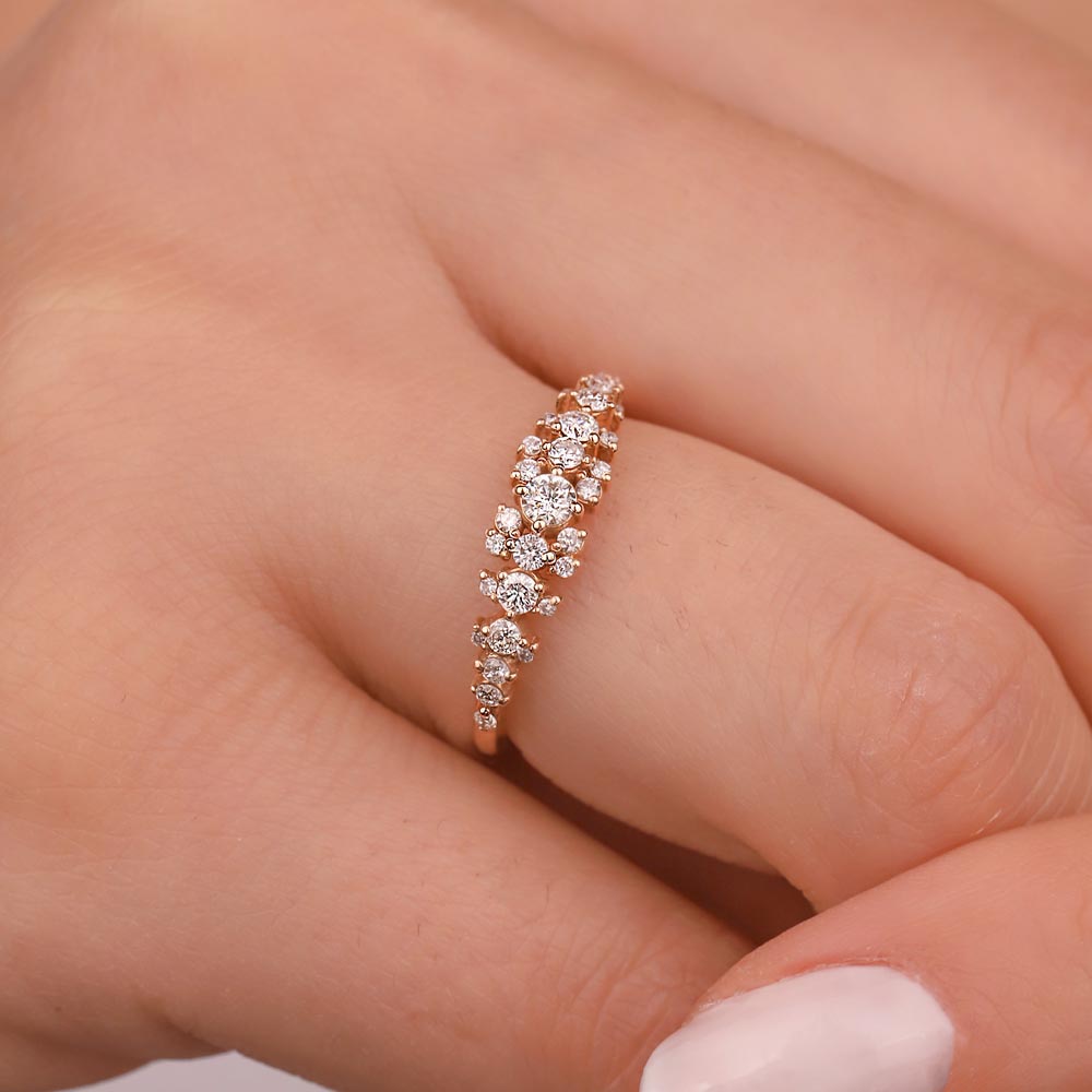 0.40 Karat Özel Tasarım Yarımtur Vintage Pırlanta Yüzük