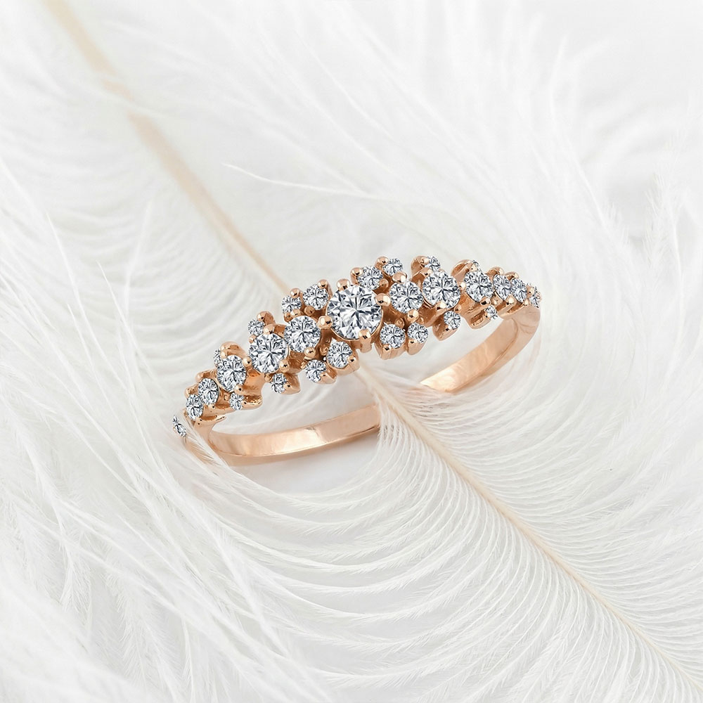 0,40 Karat Pırlanta Özel Tasarım Vintage Yarımtur Yüzük - FP12307