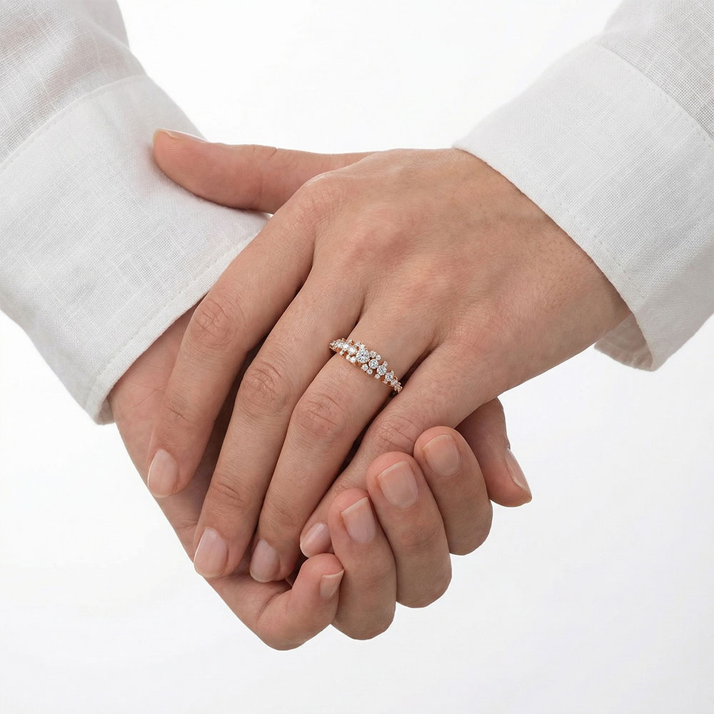 0,40 Karat Pırlanta Özel Tasarım Vintage Yarımtur Yüzük - FP12307