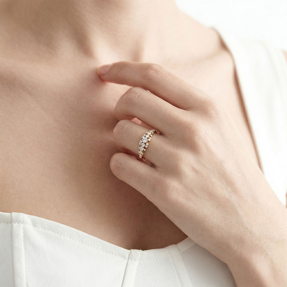 0,40 Karat Pırlanta Özel Tasarım Vintage Yarımtur Yüzük - FP12307