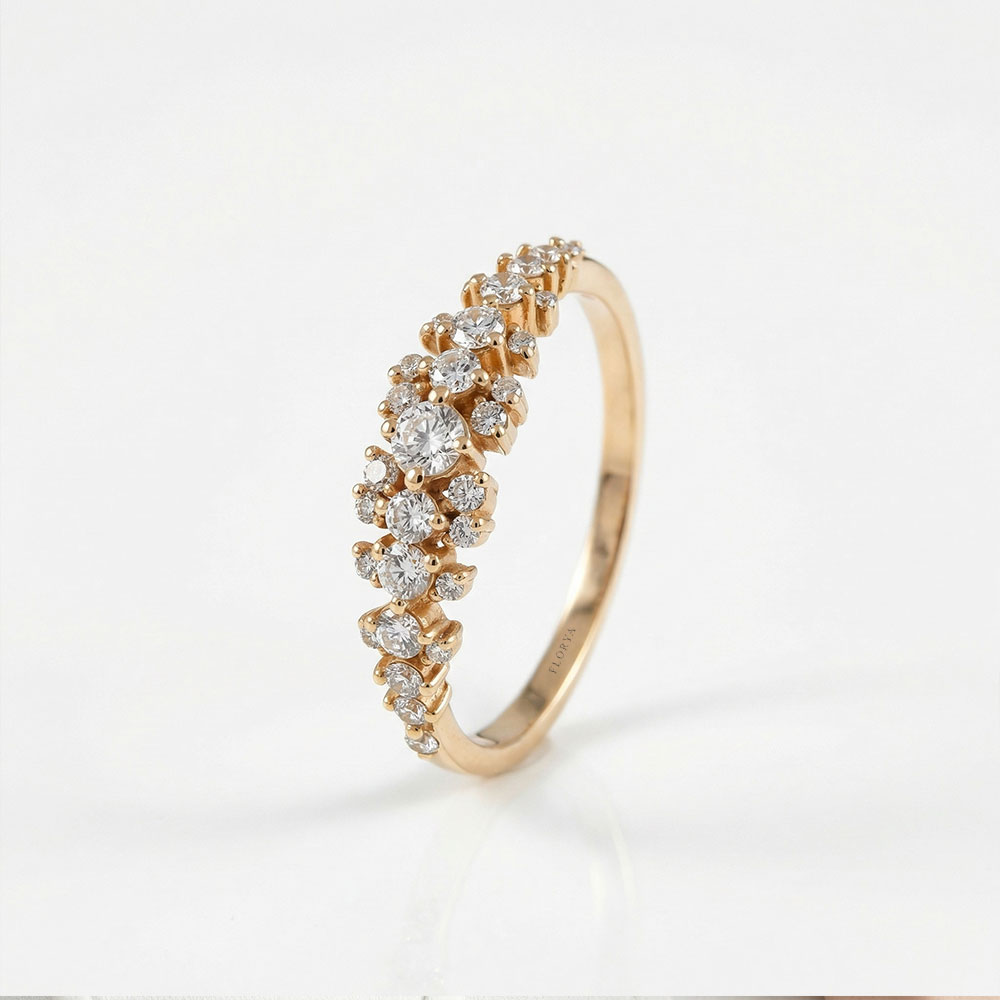 0,40 Karat Pırlanta Özel Tasarım Vintage Yarımtur Yüzük - FP12307