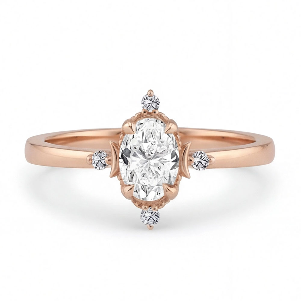 0.43 Karat Oval Vintage Pırlanta Yüzük - FP11791