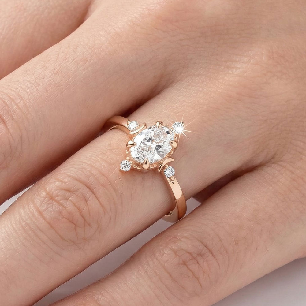 0.43 Karat Oval Vintage Pırlanta Yüzük - FP11791