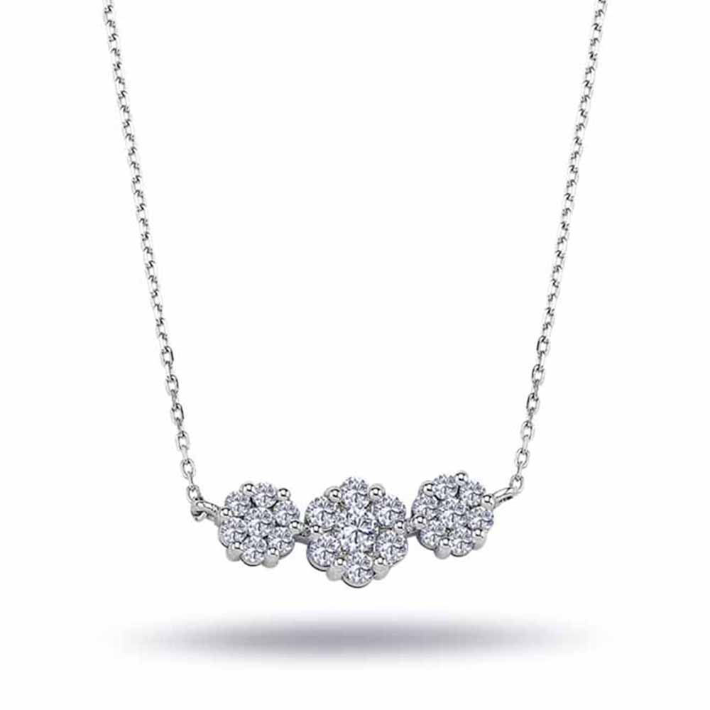 0,43 Karat Pırlantalı Üçtaş Bayan Kolye - LP03731