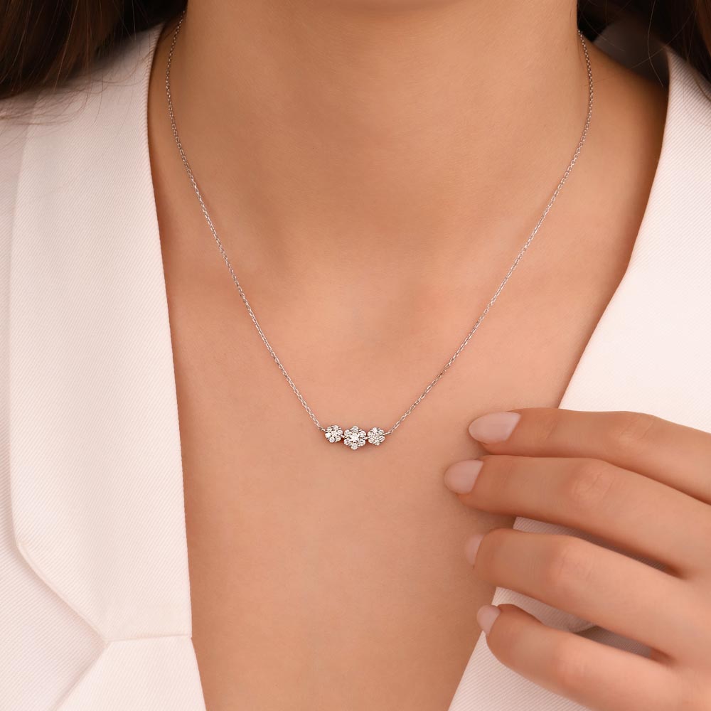 0,43 Karat Pırlantalı Üçtaş Bayan Kolye - LP03731