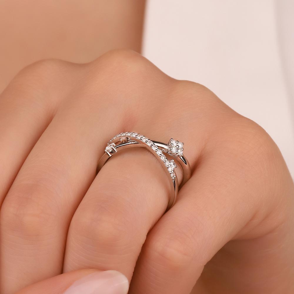 0.44 Karat Laboratuvar Pırlanta Özel Tasarım Aether Yüzük - FP03660