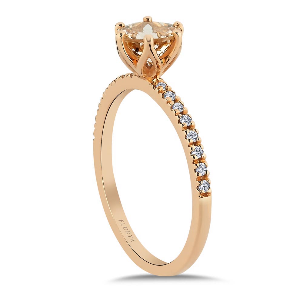 0,45 Karat Laboratuvar Pırlanta Halo Tektaş Yüzük - FP12406