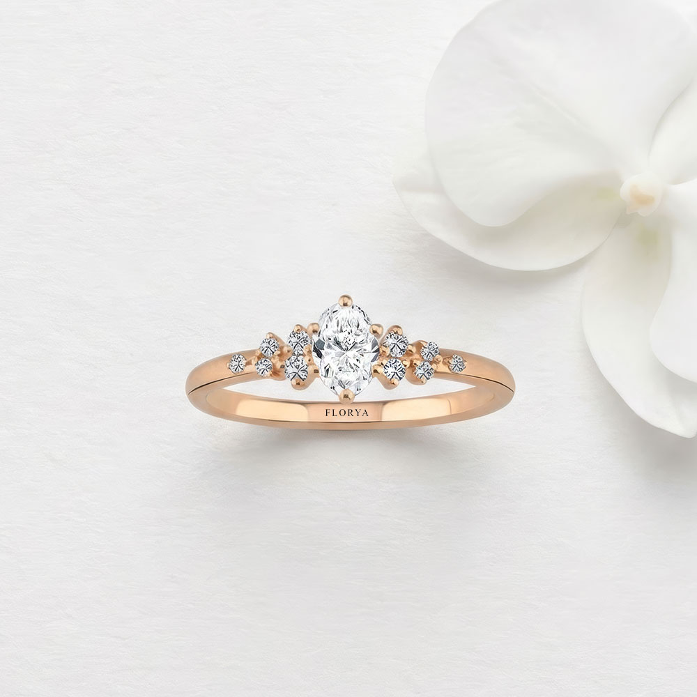 0.45 Karat Oval Vintage Pırlanta Yüzük - FP14383