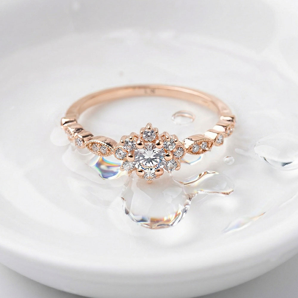 0,45 Karat Pırlanta Oval Lotus Vintage Yüzük - FP14408