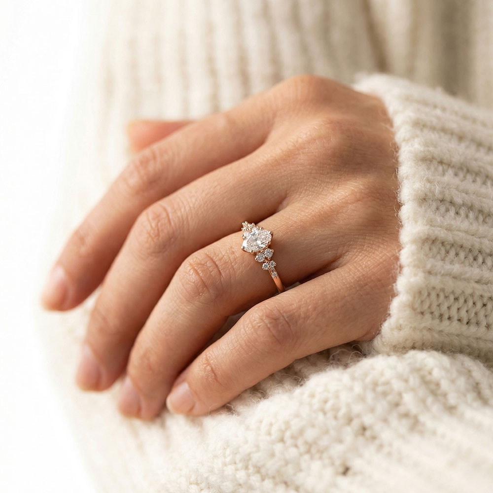 0,45 Karat Pırlanta Oval Vintage Yüzük - FP14383