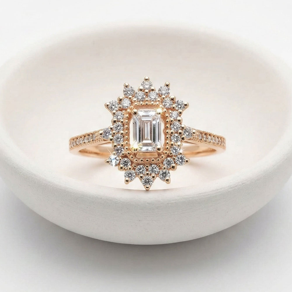 0.47 Karat Baget Vintage Baget Pırlanta Yüzük - FP05370