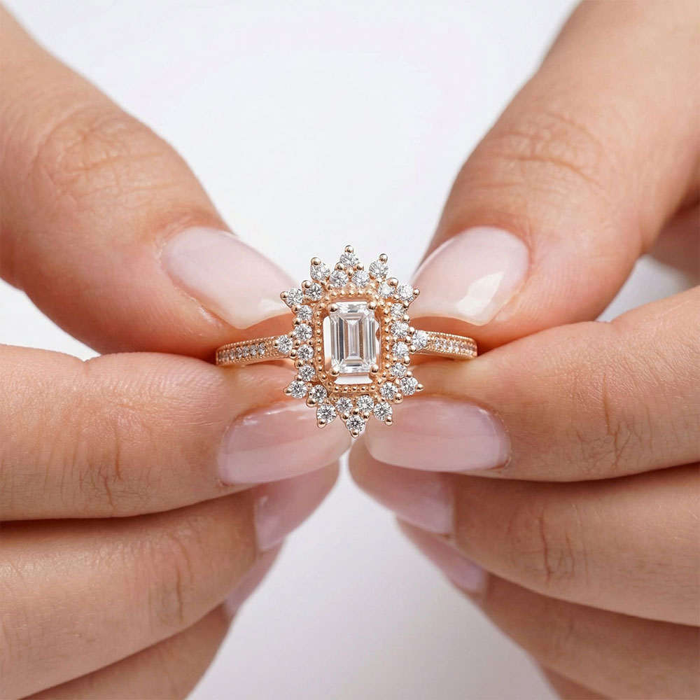 0.47 Karat Baget Vintage Baget Pırlanta Yüzük - FP05370