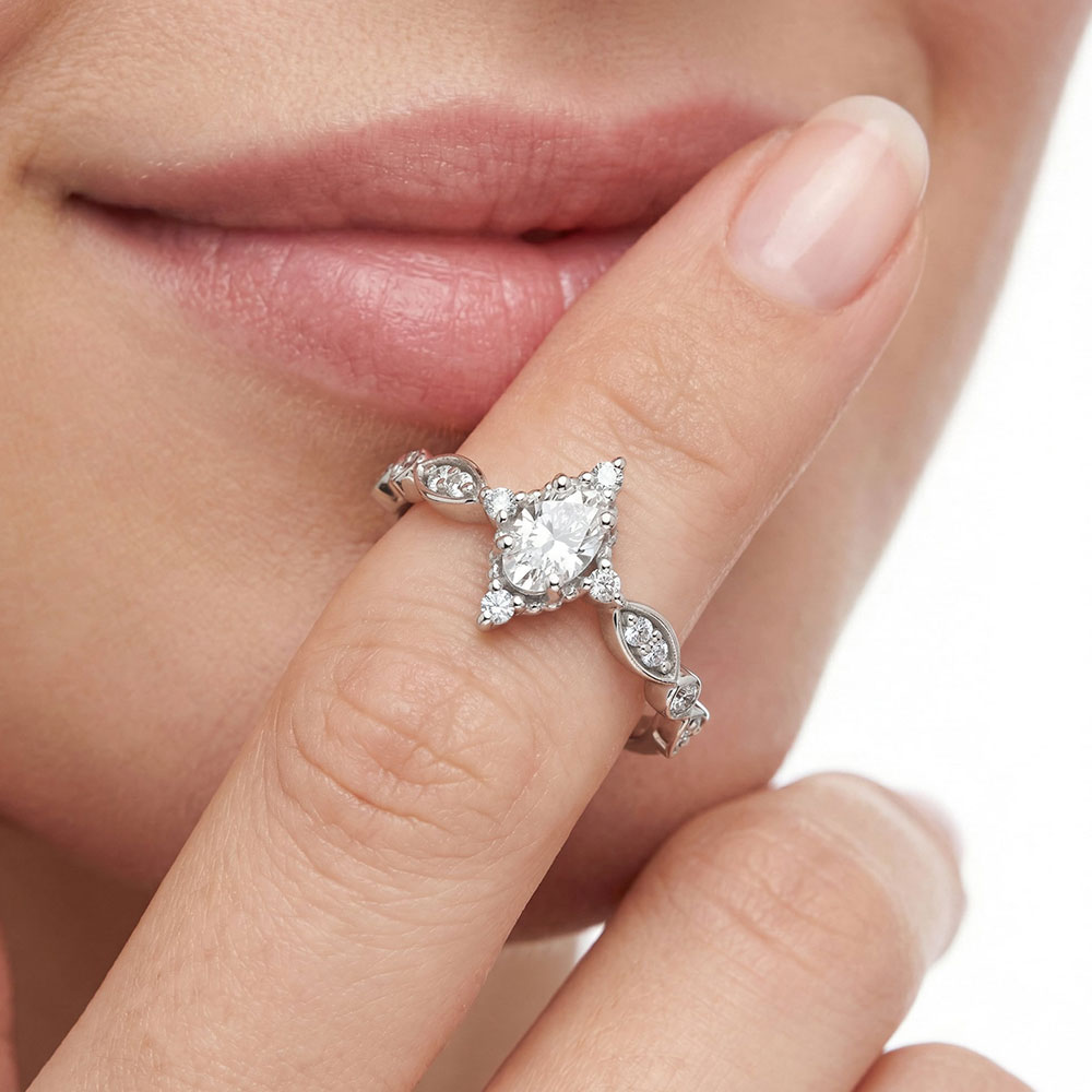 0.48 Karat Oval Vintage Pırlanta Yüzük - FP11955