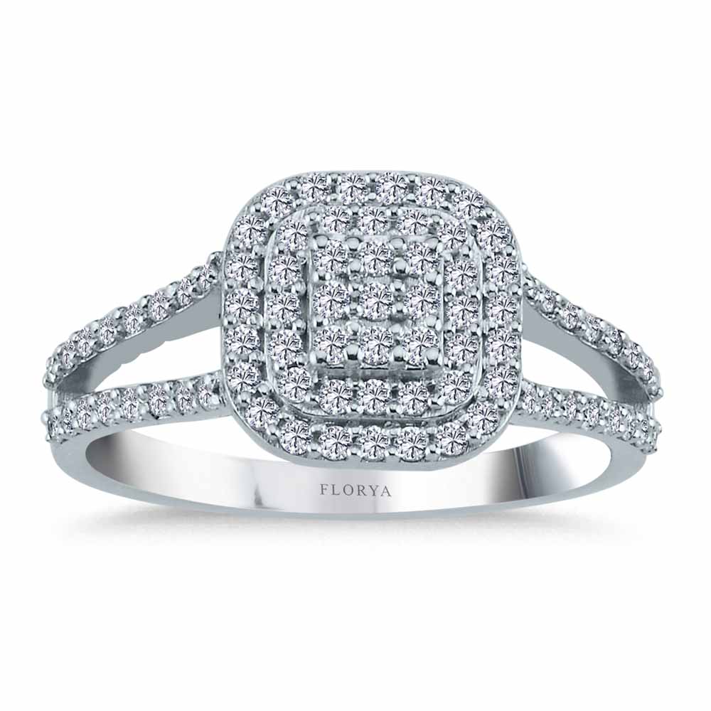 0.50 Karat Çift Kollu Coronet Pırlanta Yüzük