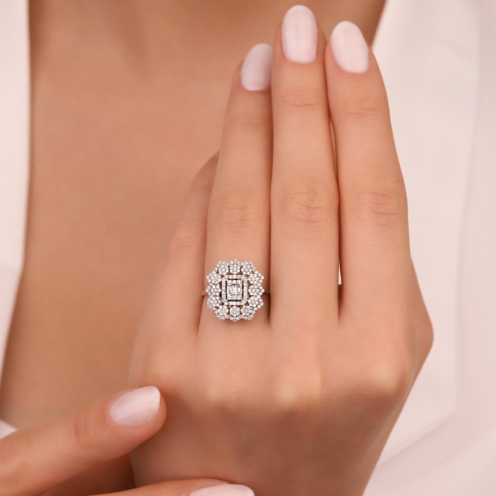 0.50 Karat Laboratuvar Pırlanta Beştaş Yüzük - FP06739