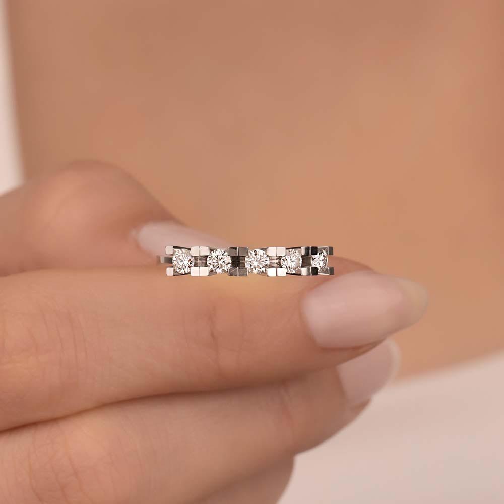 0.50 Karat Laboratuvar Pırlanta Beştaş Yüzük - FP06739