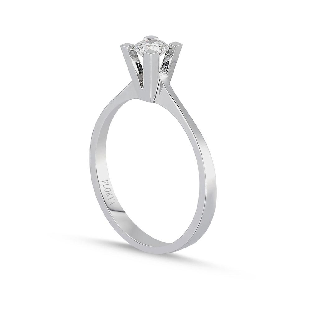 0.50 Karat Laboratuvar Pırlanta Halo Tektaş Yüzük - FP03035