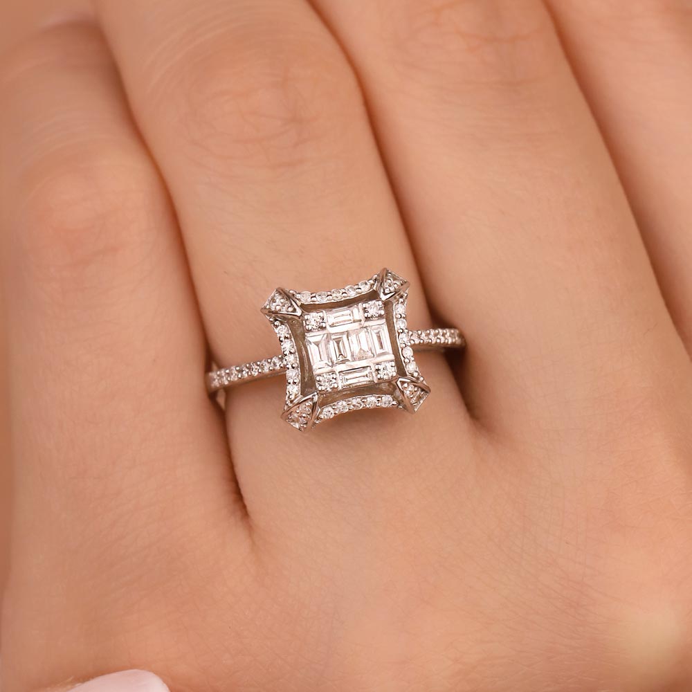 0,50 Karat Laboratuvar Pırlanta Taşlı Set Küpe - FP03792