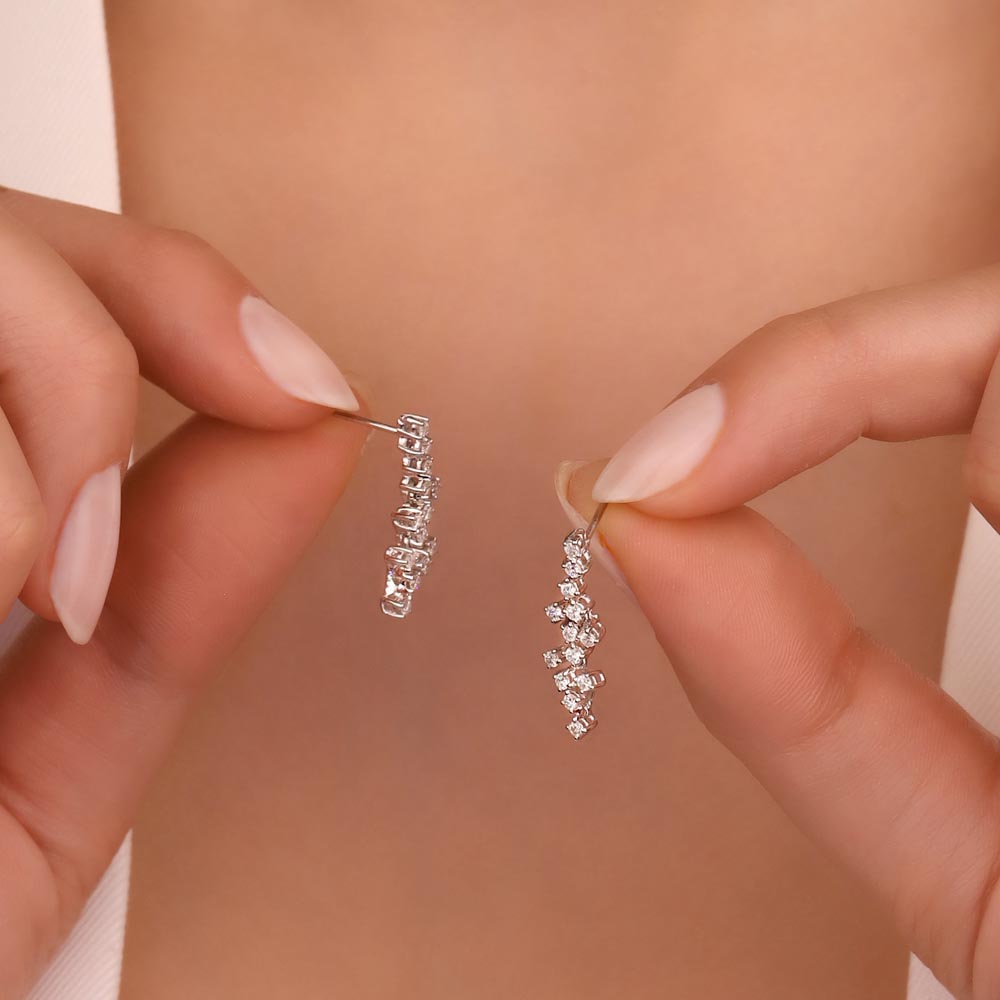 0,50 Karat Laboratuvar Pırlanta Taşlı Set Küpe - FP03792