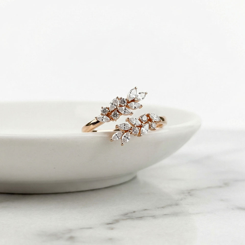 0,51 Karat Markiz Kesim Çiçek Dalı Tasarım Pırlanta Yüzük - FP06811