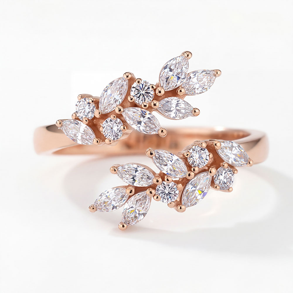 0,51 Karat Markiz Kesim Çiçek Dalı Tasarım Pırlanta Yüzük - FP06811