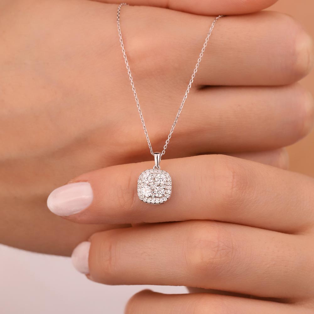 0,55 Karat Pırlanta Taşlı Daisy Coronet Kolye - LP00588