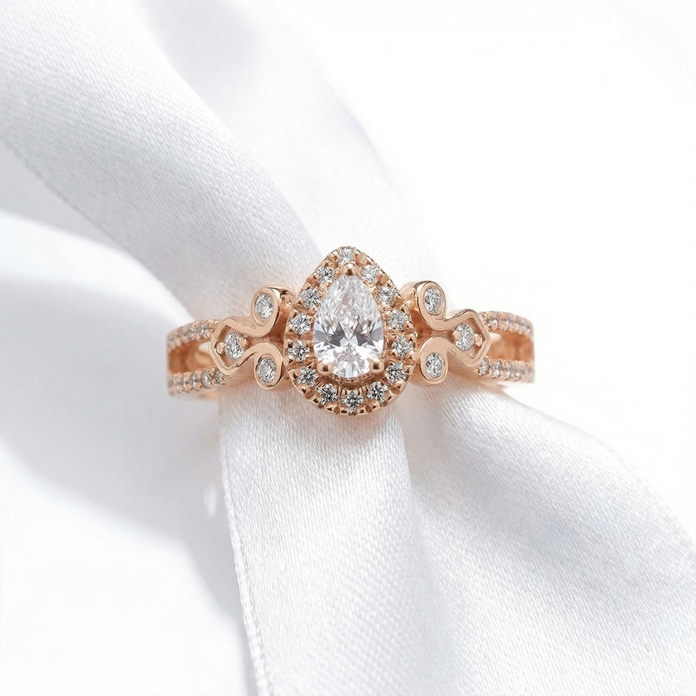 0,57 Karat Damla Pırlanta Vintage Yüzük - FP06090