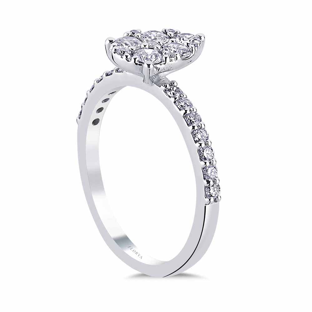 0.64 Karat Coronet Damla Tasarım Pırlanta Yüzük - FP06590